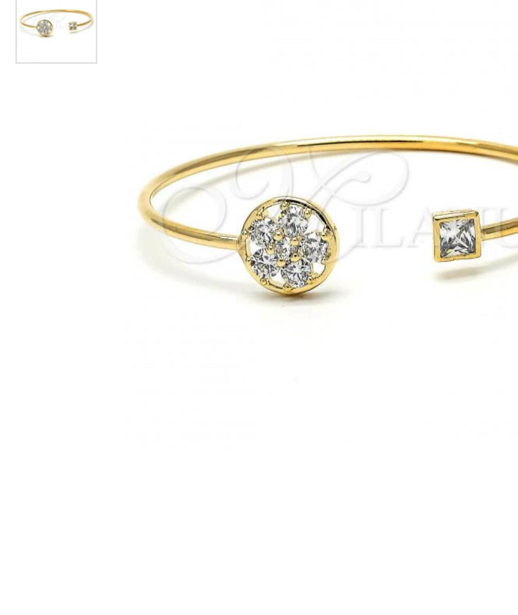 Bracelet jonc "carré circulaire"