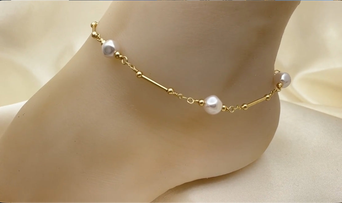 Bracelet cheville "Perles"