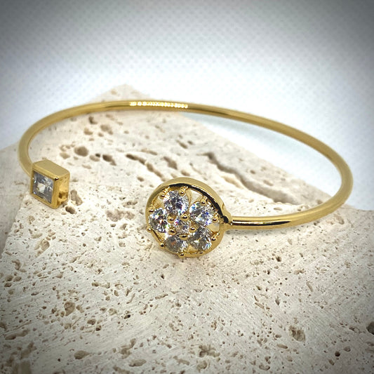 Bracelet jonc "carré circulaire"